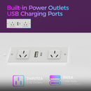 Advwin L Shaped Gaming Desk with LED Lights 130cm