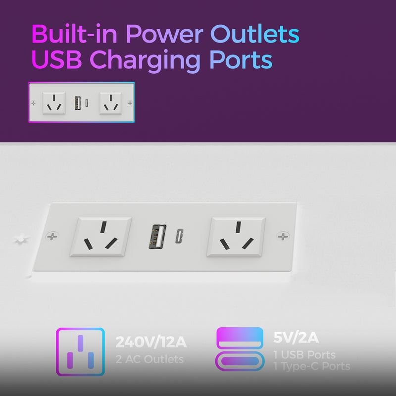 Advwin L Shaped Gaming Desk with LED Lights 130cm