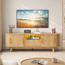 Advwin 157cm TV unit Cabinet w/ Power Outlet & LED Light