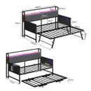 Advwin Single Daybed Metal Frame w/ Trundle Storage
