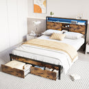 Advwin Double Bed Frame with Charging Station