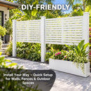 Advwin Metal Planter Box Privacy Screen w/ Trellis & Wheels