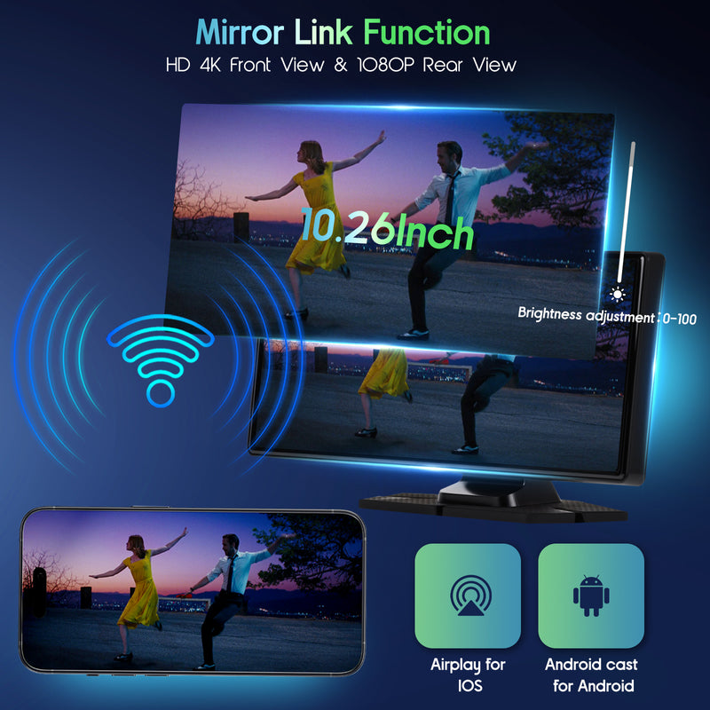Advwin 10.26" Wireless CarPlay & Android Auto GPS System