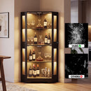 Advwin 4-Tier Corner LED Glass Display Showcase