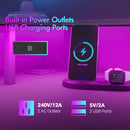 Advwin L Shaped Gaming Desk with LED Lights