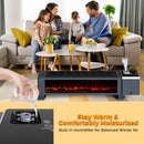 Advwin Baseboard Heater with 3D Flame 2200W Black