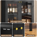 Advwin LED Wine Bar Cabinet with Charging Station Black