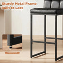 Advwin Set of 4 Bar Stools with Backrest & Metal Footrest