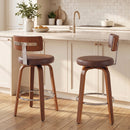 Advwin Set of 2 Bar Stools with Backrest 360° Swivel