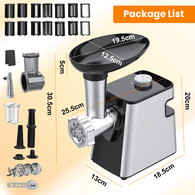 Advwin 8-IN-1 Electric Cheese Grater Multi Meat Grinder