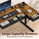 Advwin L Shaped Electric Standing Desk w/ Charging Station
