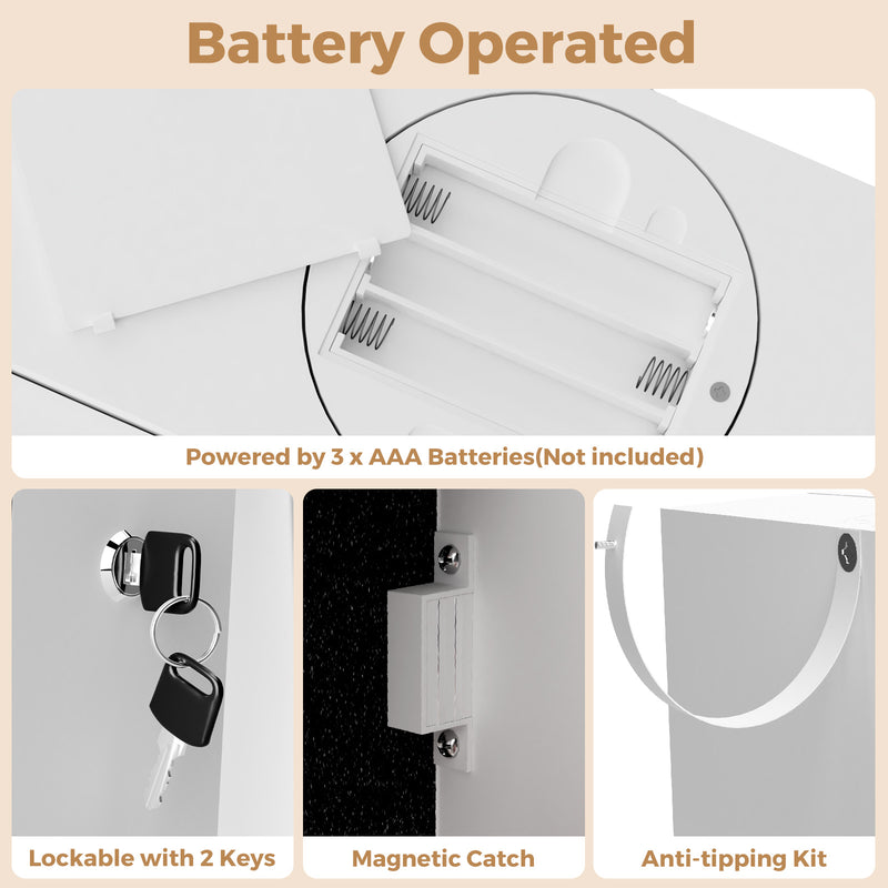 Advwin 360° Swivel Jewelry Cabinet with Lock