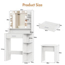 Advwin Dressing Table Set with 10 LED Bulb Mirror