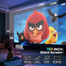 Advwin 1080P Smart Projector WiFi6 & BT5.0 150" Screen