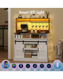 Advwin Farmhouse LED Sideboard Buffet Storage Cabinet