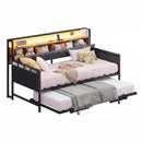 Advwin Single Daybed Metal Frame w/ Trundle Storage