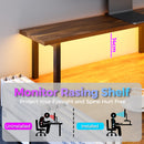 Advwin 150cm L Shaped Computer Desk w/ LED Lights