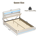 Advwin Gas Lift Storage Bed Frame with Charging Station