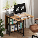 Advwin 140cm Folding Dining Table Drop Leaf Rustic