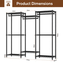 Advwin Portable Wardrobe w/ 5 Hang Rods & 6 Shelves