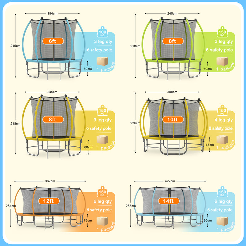 Advwin 8FT Trampoline for Kids with Safety Net