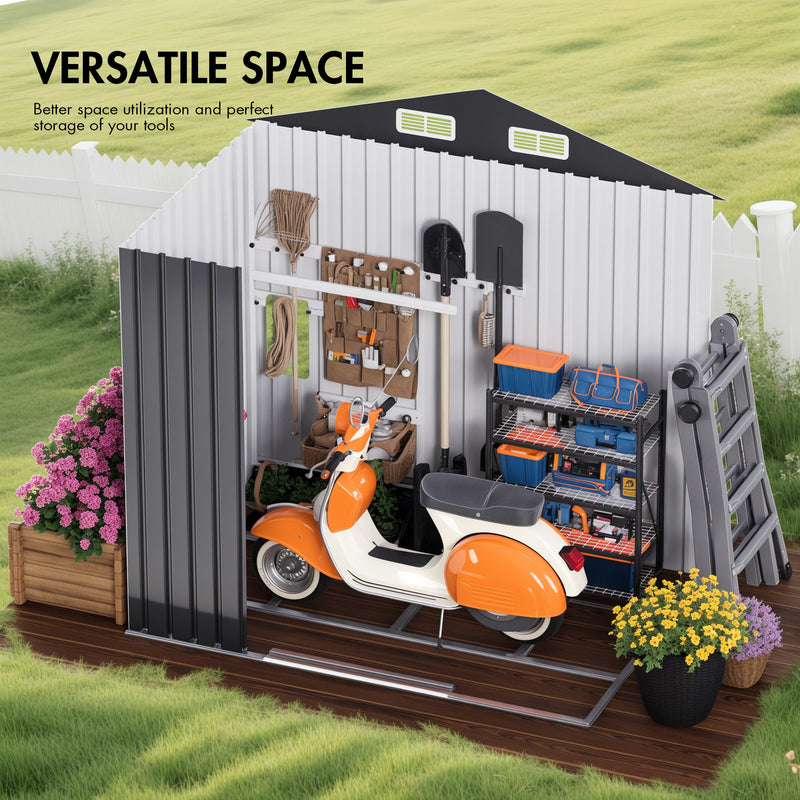 Advwin Garden Shed Outdoor Storage Shed 131x195x186cm