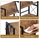 Advwin 2 Tier V-Shape Desktop Bookshelf Rustic Brown