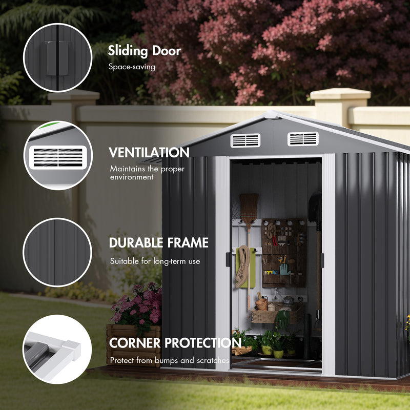 Advwin Garden Shed Outdoor Storage Shed 131x195x186cm