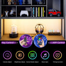 Advwin L Shaped Gaming Desk with LED Lights 148cm