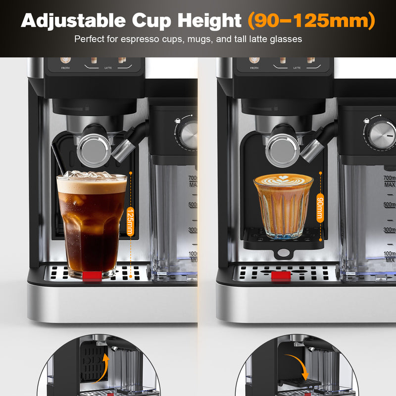 Advwin Espresso Coffee Machine with Milk Frother