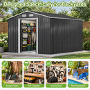 Advwin 8 x 10 FT Galvanised Steel Garden Shed