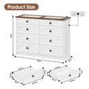 Advwin 8 Drawers Dresser with LED Lights & Glass Top