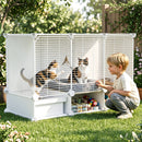 Advwin Indoor Cat Cage with Litter Box