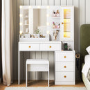 Advwin Dressing Table LED Makeup Mirror Stool Set