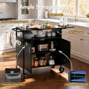 Advwin Mobile Kitchen Island with Foldable Side Table