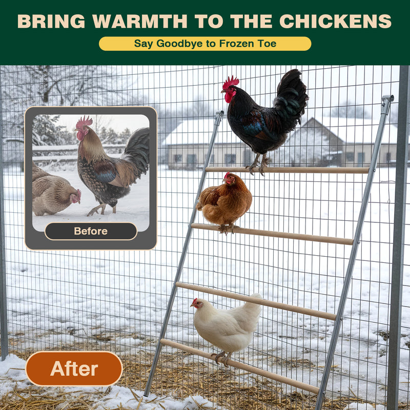 Advwin Chicken Roosting Perch 4-Tier Ladder Climbing Frame