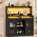 Advwin Wine Bar Cabinet w/ LED Lights & Power Outlets