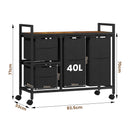 Advwin 4 Section Rolling Laundry Basket with Storage Shelf