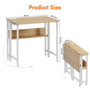 Advwin 80cm Folding Computer Desk w/ Charging Station & Shelf