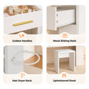 Advwin Dressing Table Stool Set w/ LED Lights & Storage