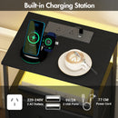 Advwin LED Bedside Table 3 Fabric Drawers 70cm