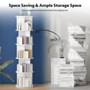 Advwin 5-Tier 360 Rotating Corner Bookshelf White