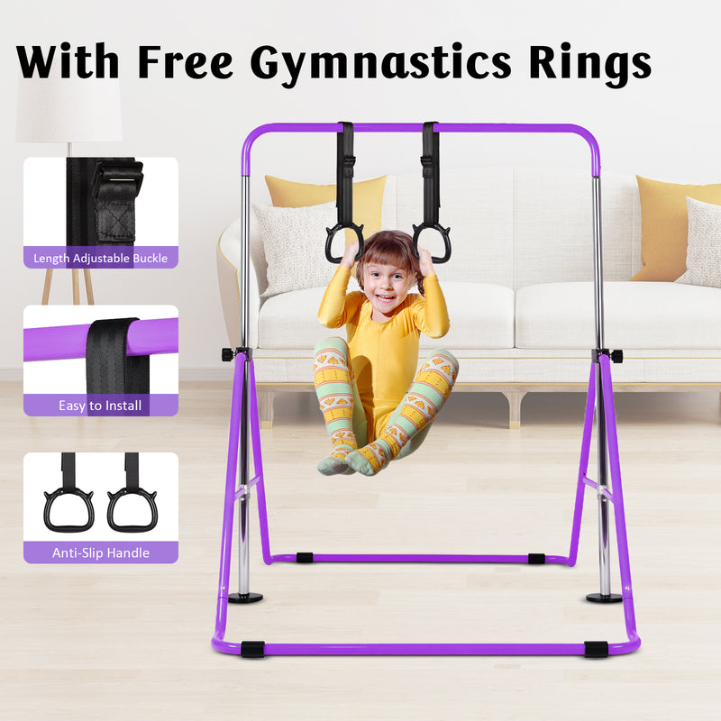 Advwin Kids Foldable Gymnastics Horizontal Bars
