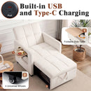 Advwin 3 in 1 Convertible Sofa Bed Velvet Sleeper Chair (Pre-Order)
