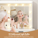 Advwin Dressing Table Stool Set with Glass Drawer