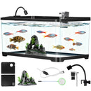 Advwin Fish Tank 50L with Artificial Hill 3-Color Lighting