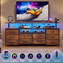 Advwin 160cm TV Stand with Open Storage & LED Lights