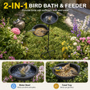 Advwin Freestanding Metal 2-in-1 Bird Bath & Feeder