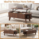 Advwin 120cm Oval Lift Top Coffee Table w/ Hidden Storage