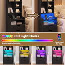 Advwin Set of 2 Tall LED Nightstands w/ Charging Station